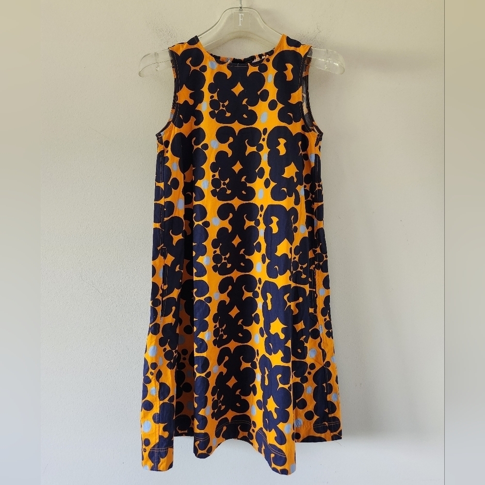Marimekko | Keidas Sleeveless Dress Tunic Orange Girls Sz 10 12 — image 3 of 6